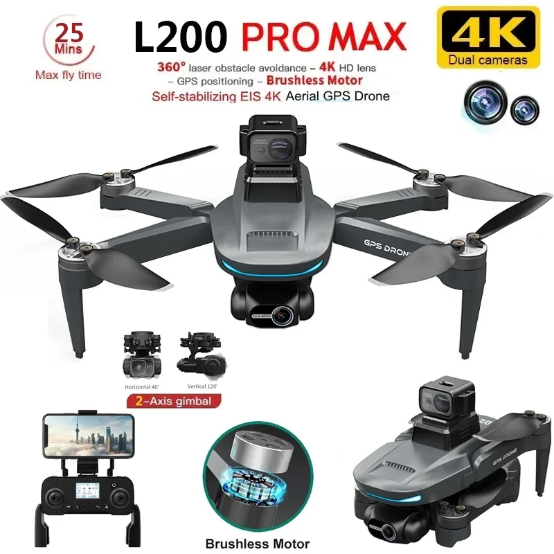 L200 PRO MAX Drone 4K 2-Axis P - Drone Gps Mount review and price