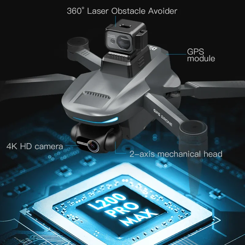 L200 PRO MAX Drone 4K 2-Axis P - Drone Gps Mount review and price