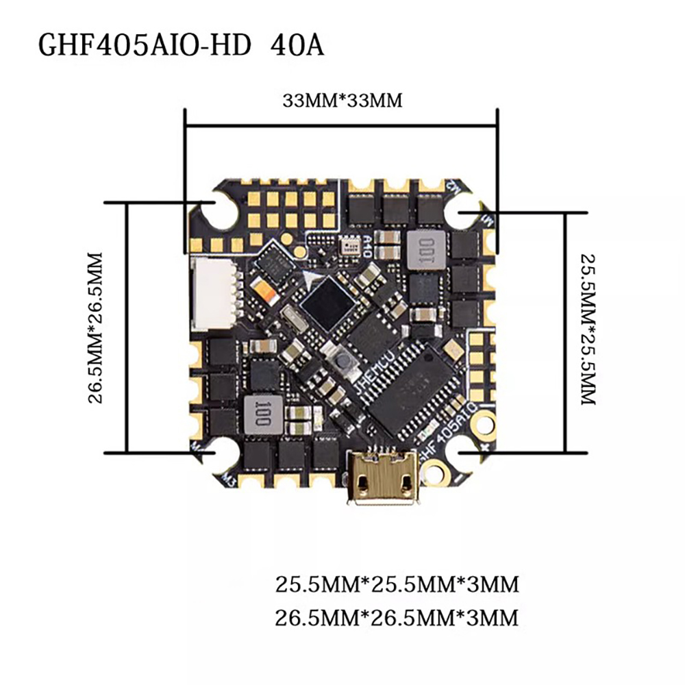 JHEMCU GHF405AIO-HD 40A AIO Fl - Drone Flight Controller review and price