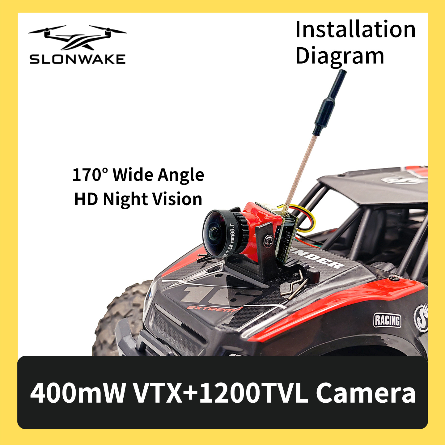 SLONWAKE 5.8G 48CH FPV 400mw V - Drone Frame review and price